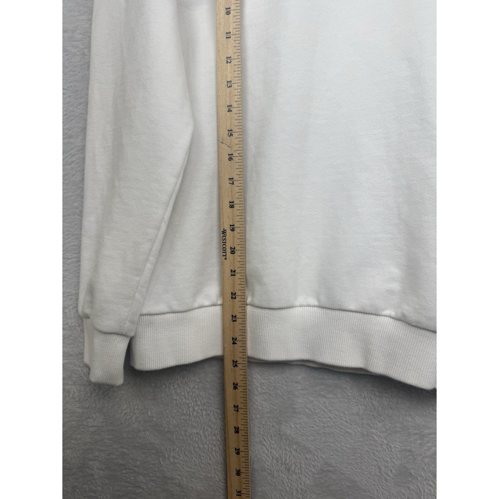 Le Coq Sportif Sweatshirt White Spellout Logo Crewneck Retro Sportswear Mens S - Picture 7 of 9